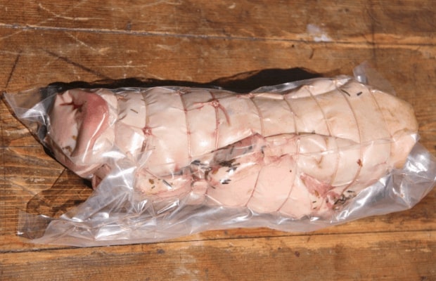 Pig's head wrapped