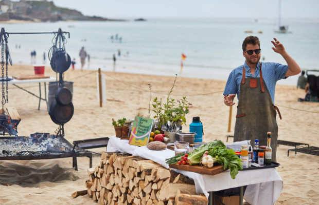 Tom Cooking at Beach