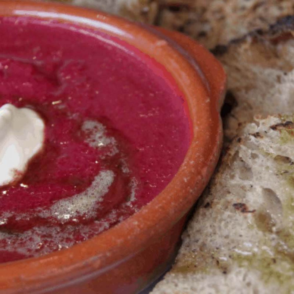 Beetroot Soup with Yoghurt and Caramelised Butter