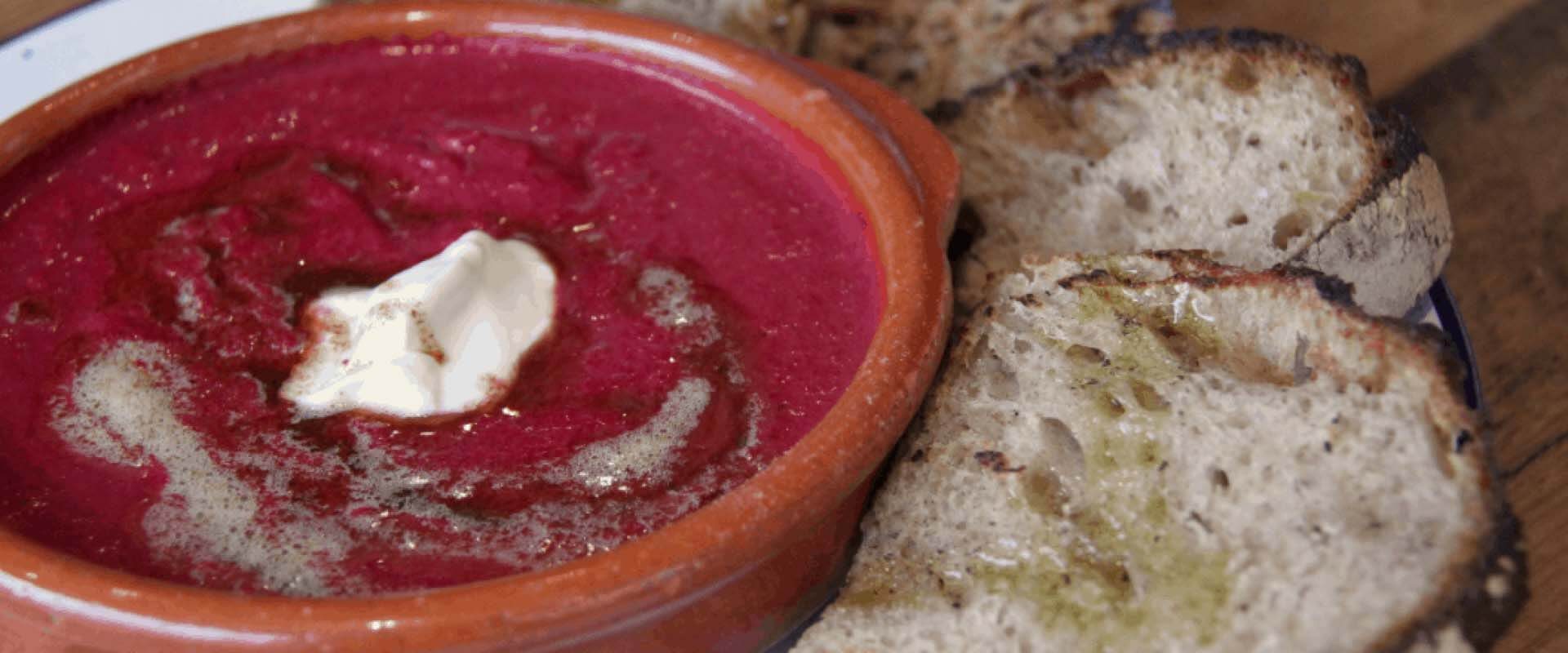 Beetroot Soup with Yoghurt and Caramelised Butter