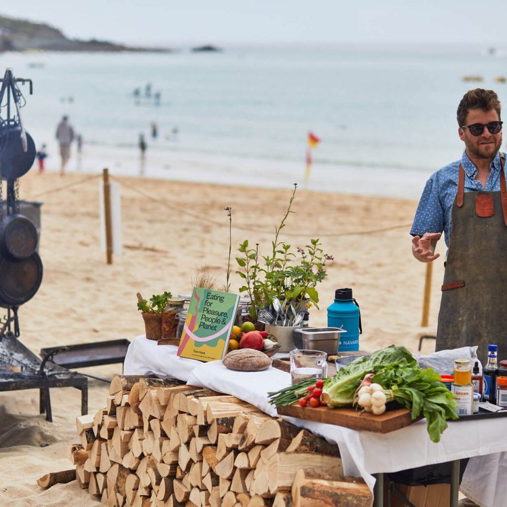 Tom Cooking at Beach